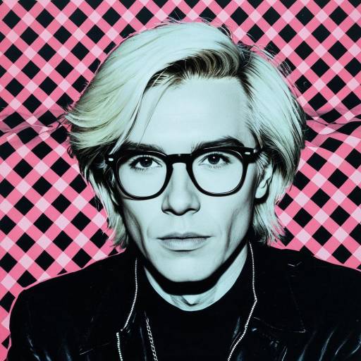 Neon Warhol: Checkerboard Self-Portrait