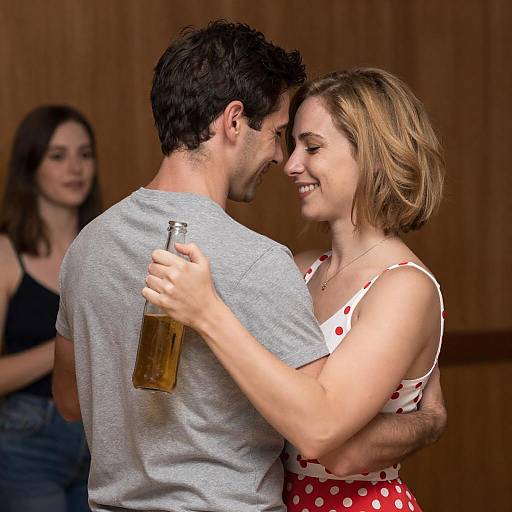 Intimate Couple Dancing in Warm Light