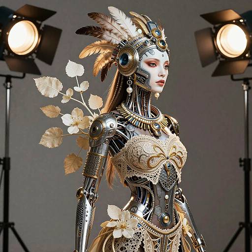 Biomechanical Cyborg Aztec Warrior