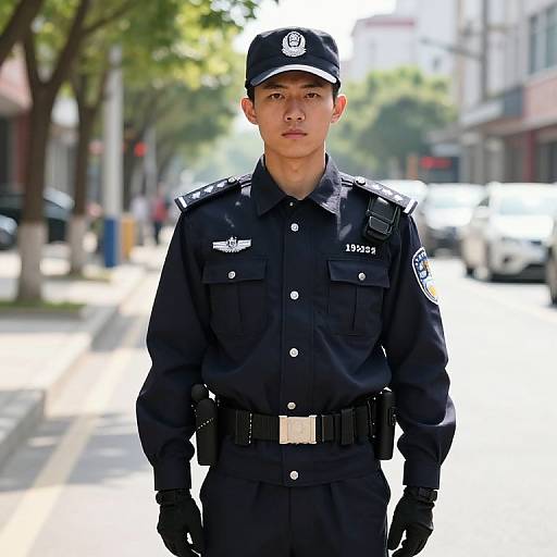 Young Asian Male Police Officer Portrait