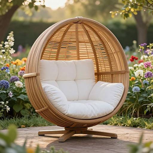 Serene Outdoor Spherical Chair Scene