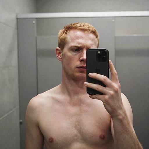 Moody Industrial Bathroom Selfie