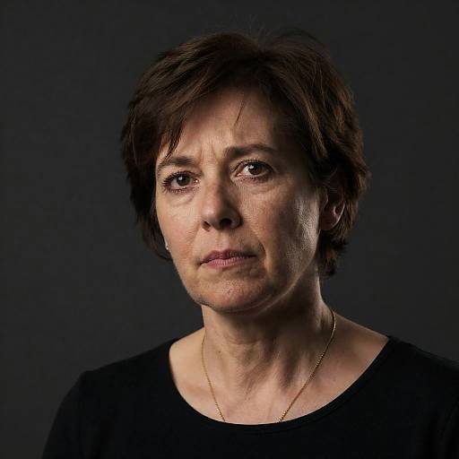 Concerned Portrait of a Middle-Aged Woman