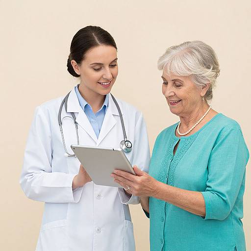 Friendly Nurse and Elderly Woman Interaction