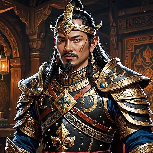 Portrait of King Ramkhaheang in Traditional Tai Armor