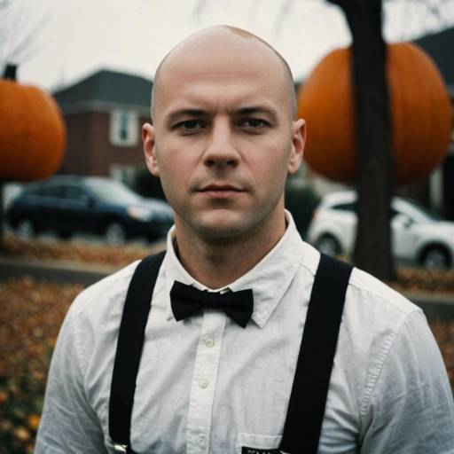 Bald Man Halloween Costume Portrait