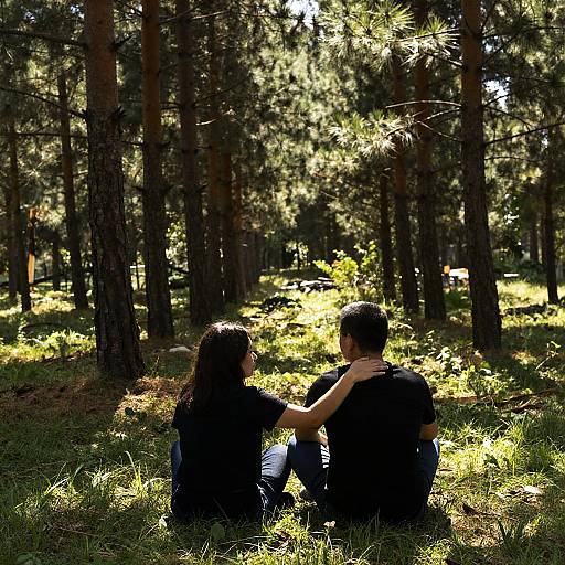 Serene Forest Moment with Couple