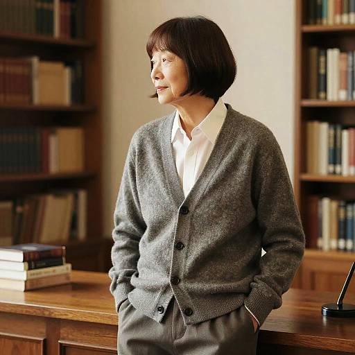 Elderly Man with Bob Cut Style