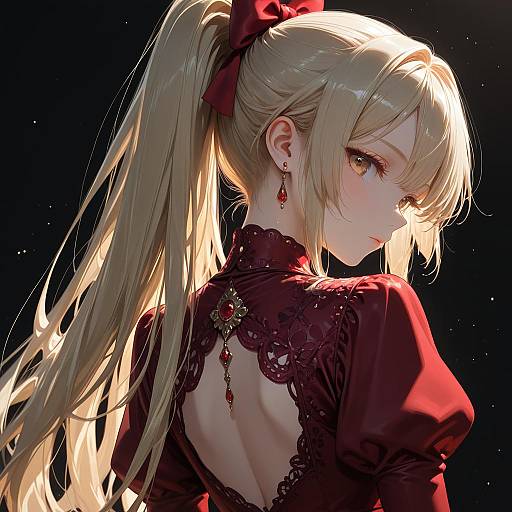 Intricate Portrait of a Girl in Red