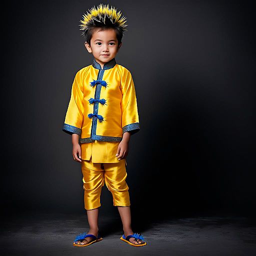 Young Boy in Elegant Tang Suit Portrait