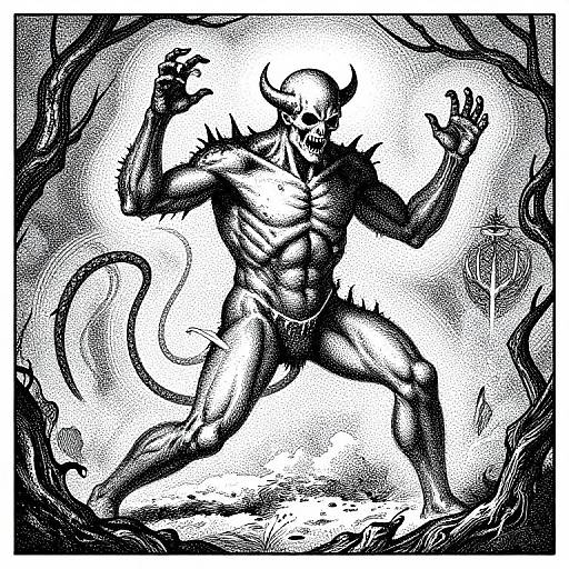 Seurat Pointillism Guillotine in Hell