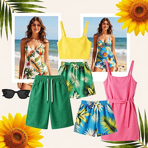 Summer Fashion Moodboard with Tropical Prints
