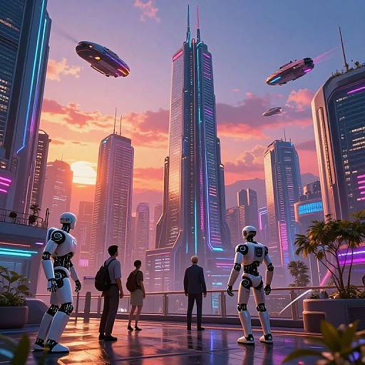 Cyberpunk Futuristic Neon Cityscape