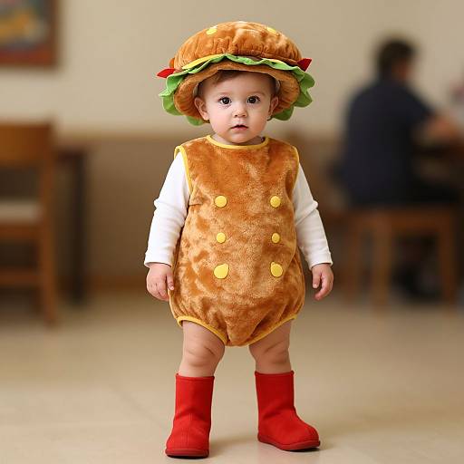 Infant in Realistic Hamburger Costume