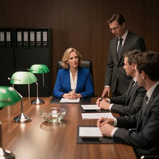 Dimly Lit Corporate Meeting Photograph