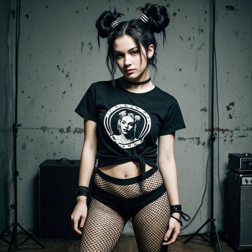 Young Alternative Woman in Fishnet Tights