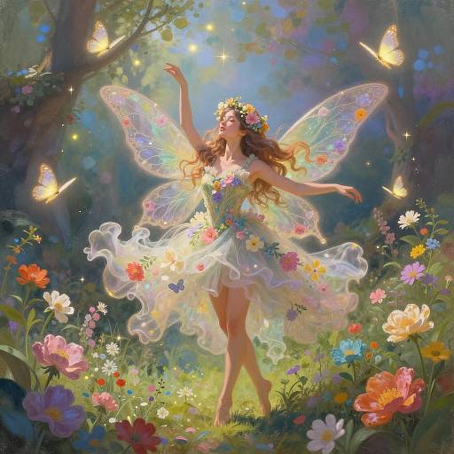 Fairy Dancing in Enchanted Garden