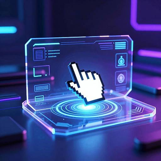 Futuristic Glowing Holographic Interface