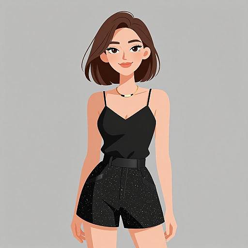 Smiling Woman in Casual Chic Outfit