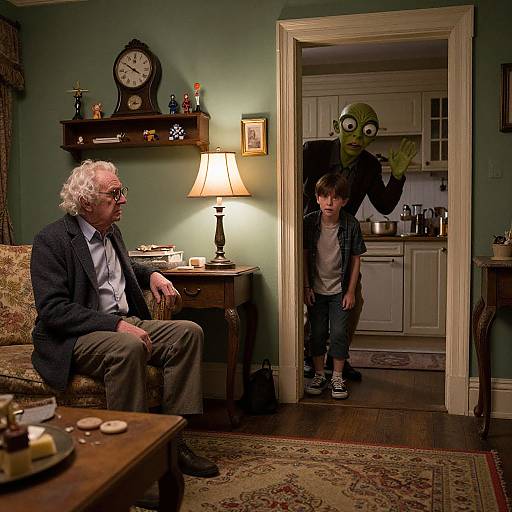 Whimsical Tension in Old Living Room