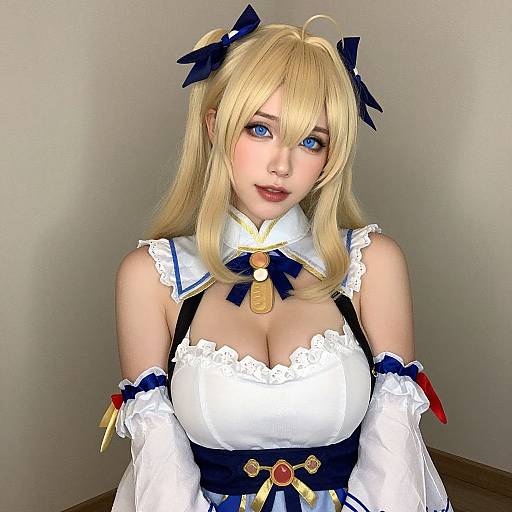 Realistic Cosplay Woman in Shirahoshi Costume
