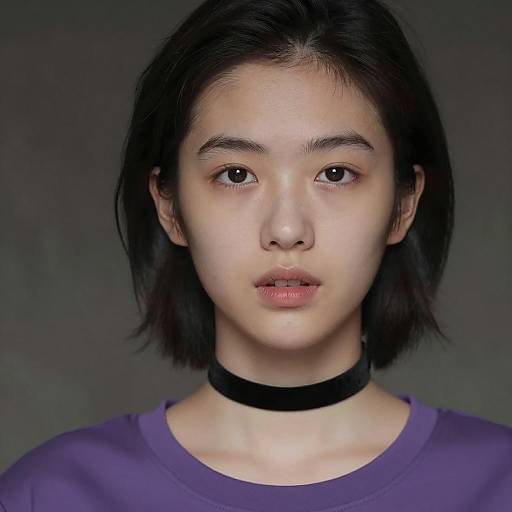 Young Woman in Purple Top Portrait