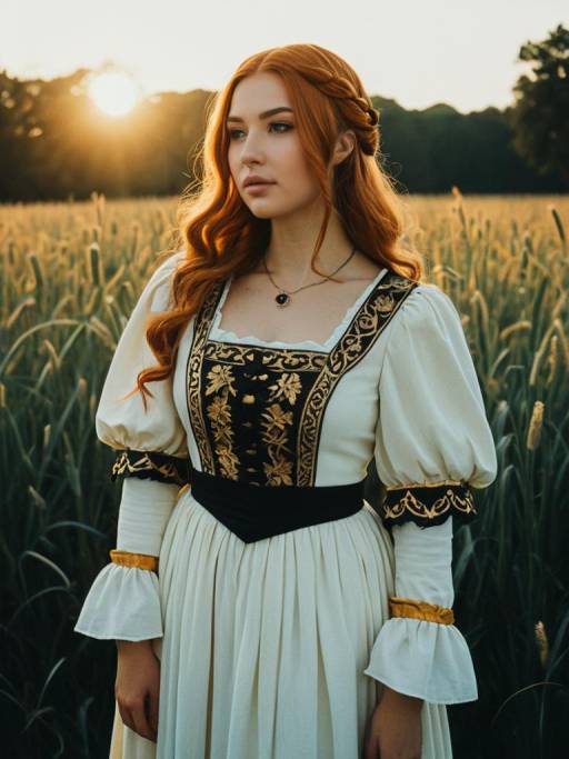 Woman in Lucrezia Noin Cosplay Costume Outdoors