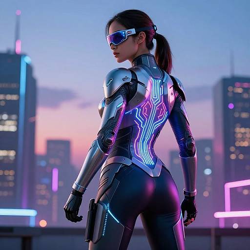 Futuristic Backless Armor Female Warrior