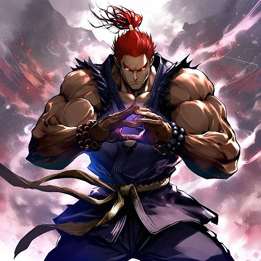 Illustration of Akuma (street fighter), street fighter in the style of Ogata tei
