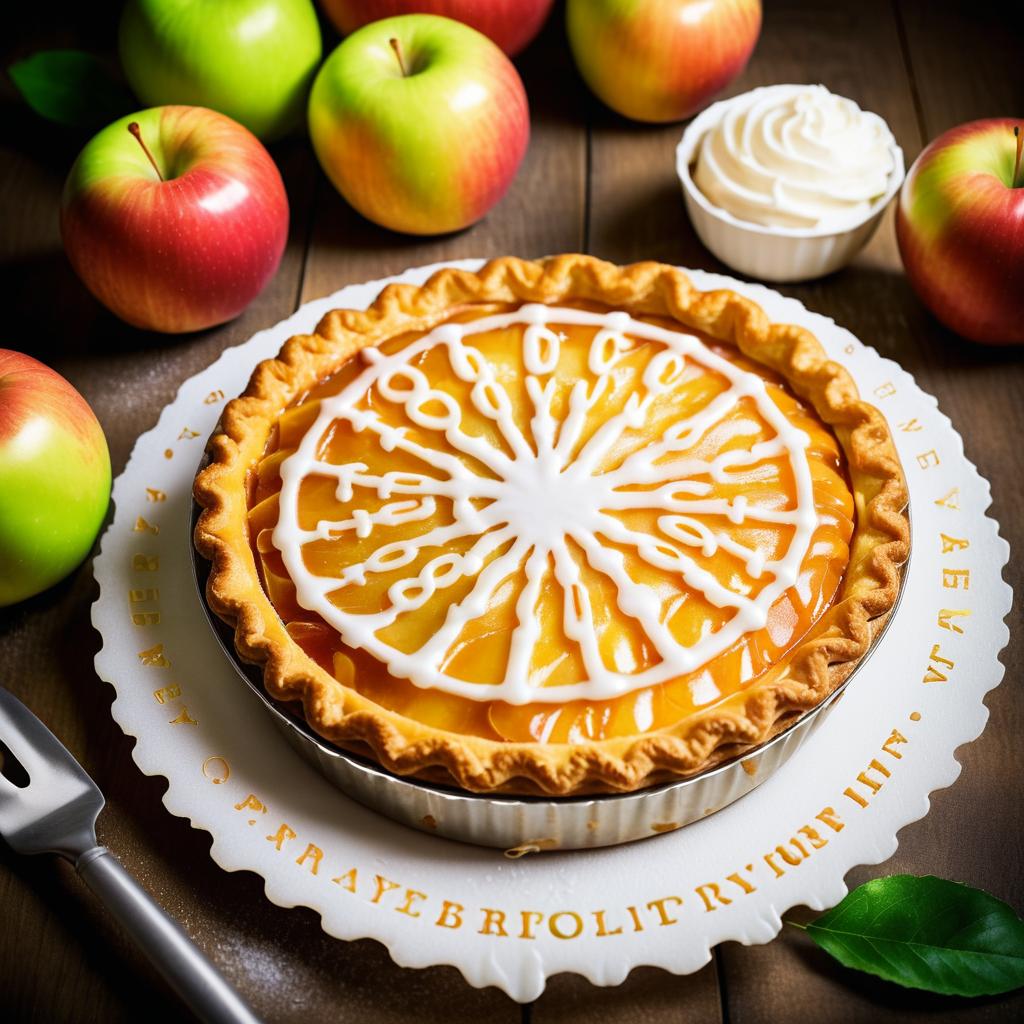 Nostalgic Apple Pie with Icing Text