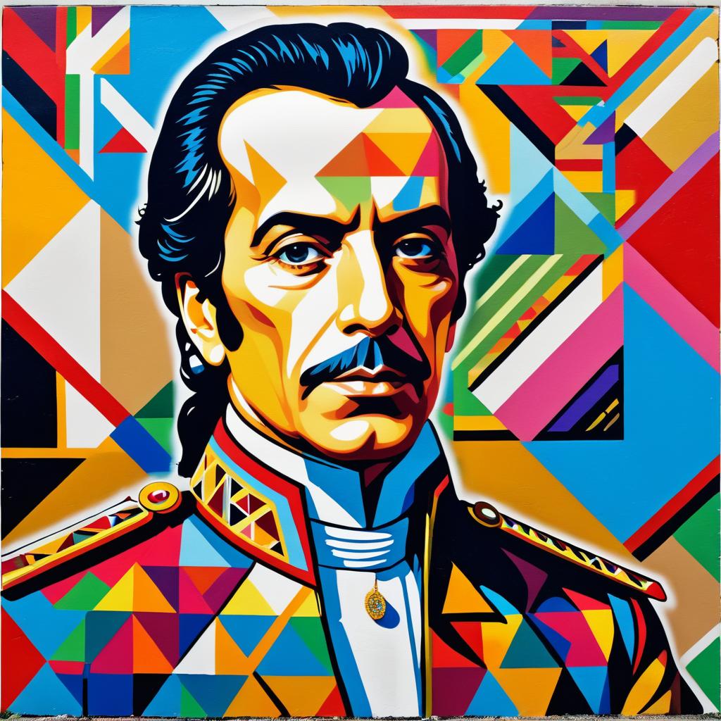 Abstract Graffiti of Simon Bolivar