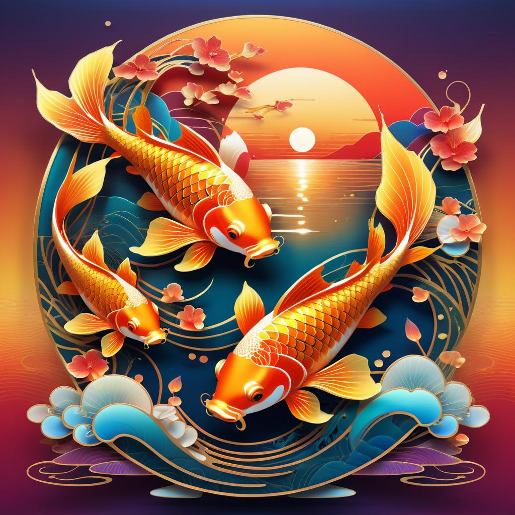 Surreal Masterpiece of Koi Fish Art