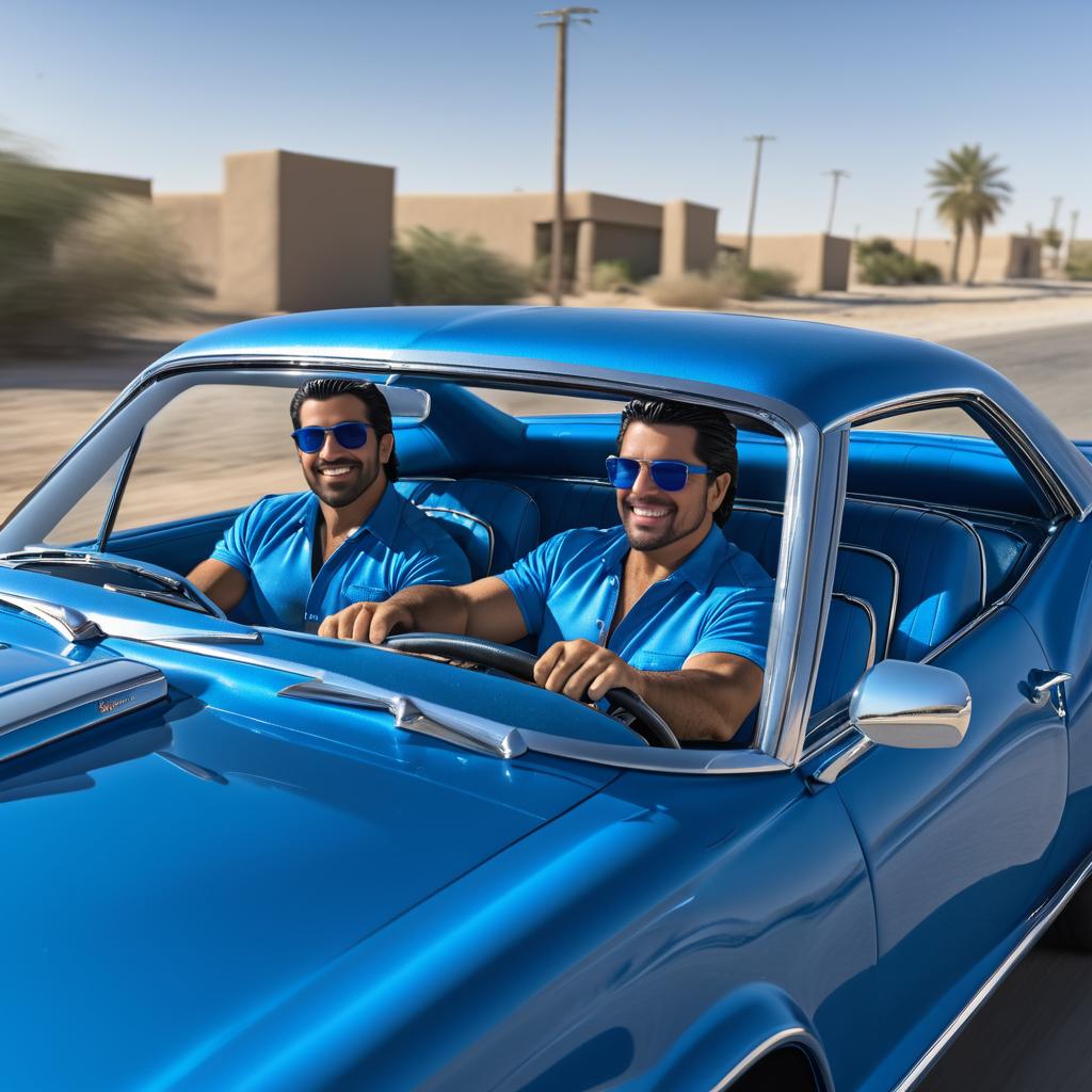 Joyful Drive: Hispanic Brothers in Camaro