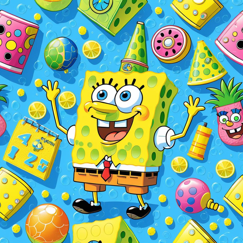 SpongeBob in a Playful Swimsuit Design