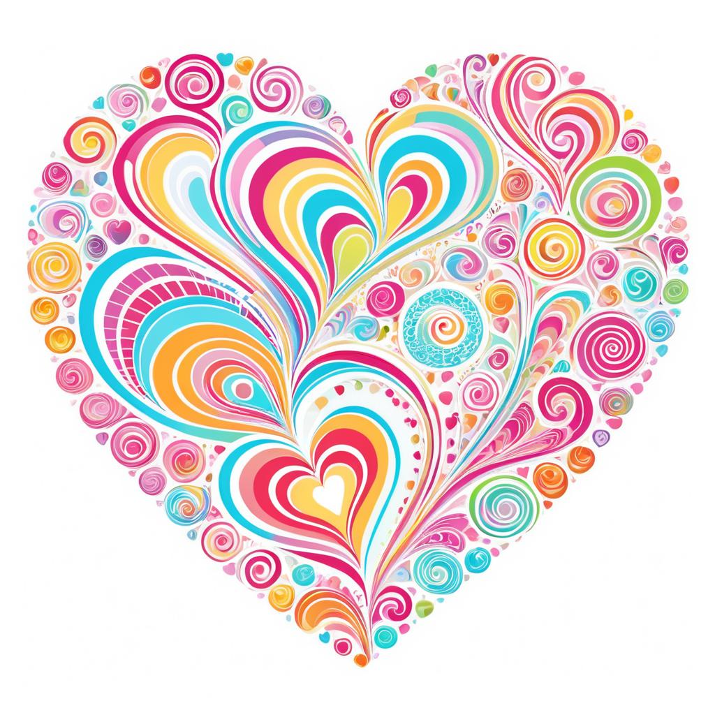 Whimsical Heart Filled with Candy Designs