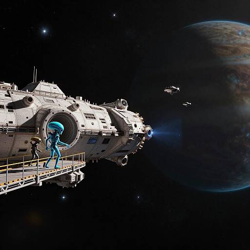 Neon Bioluminescent Aliens at Starport