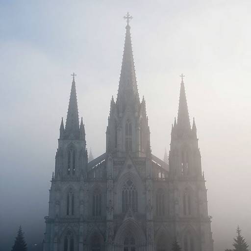 Ethereal Cathedral in Misty Serenity