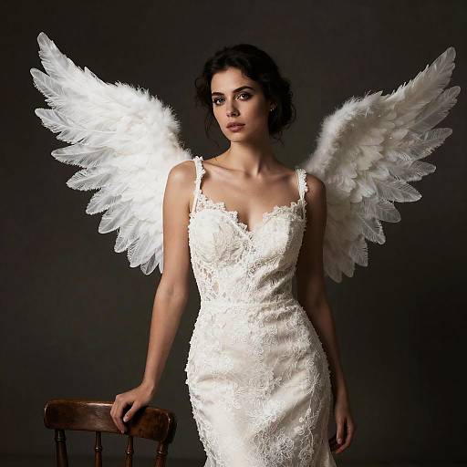 Elegant Bride with Angel Wings
