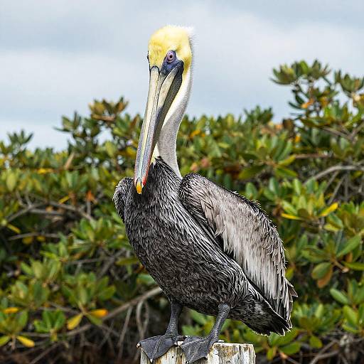 Realistic Pelican with Steel Blue Eyes