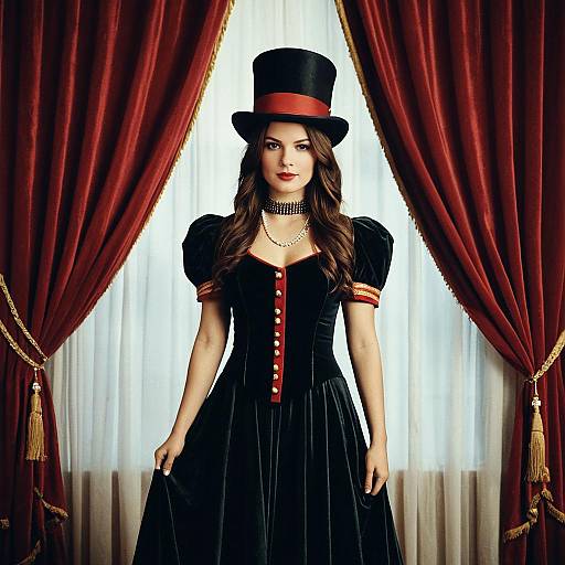 Woman in Circus Ringmaster Costume