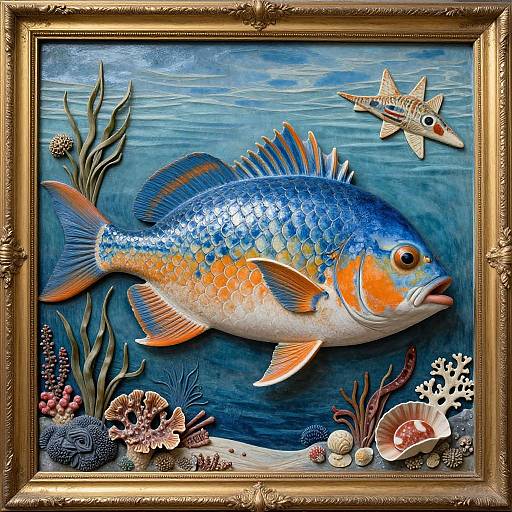 Neo-Classical Oceanic Wall Relief