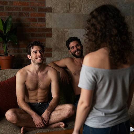 Candid Moment in a Dimly Lit Room