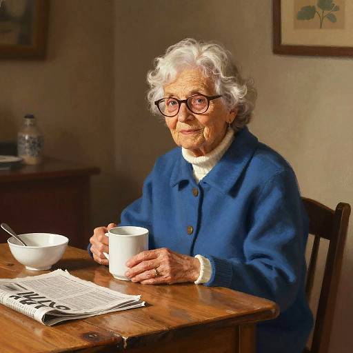 Cozy Portrait of Elderly Woman