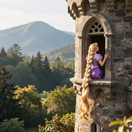 Rapunzel at Tower Window