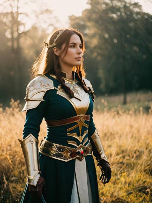 Woman in Natalie Epic Battle Fantasy Cosplay Costume