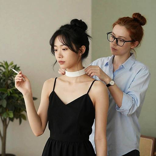 Candid Portrait of Two Stylish Women