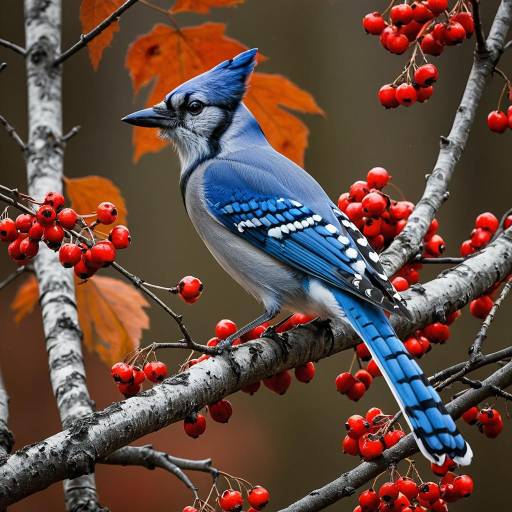 Vibrant Blue Jay in Autumn Wonderland Vibrant Blue Jay in Autumn Wonderland