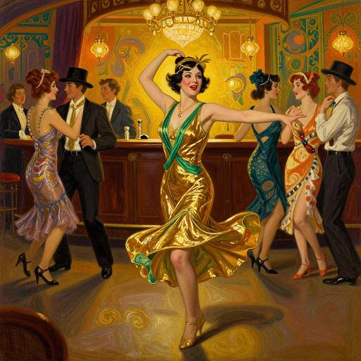 Vibrant 1920s Speakeasy Dance Scene