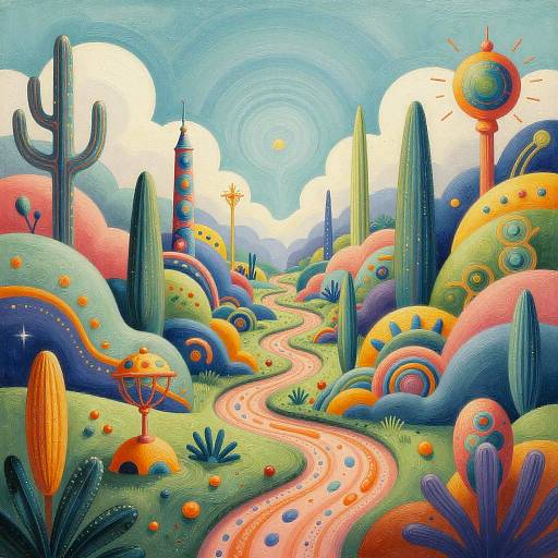 Surreal Vibrant Landscape Digital Painting