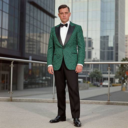 Man in Emerald Jacquard Dinner Jacket